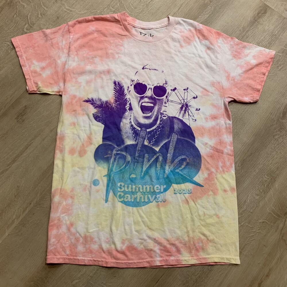 P!NK Pink Alecia Moore Summer Carnival 2023 Tour T-Shirt Adult Medium M Tie-Dye